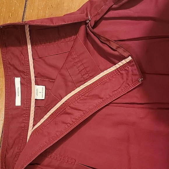 Burgundy Side Zip Skirt - Picture 2 of 5